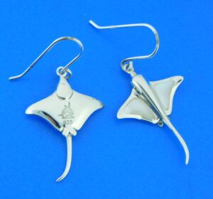 sterling silver stingray earrings & mother of pearl