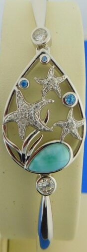 sterling silver blue hawaii starfish bracelet
