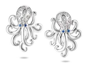 sterling silver octopus earrings