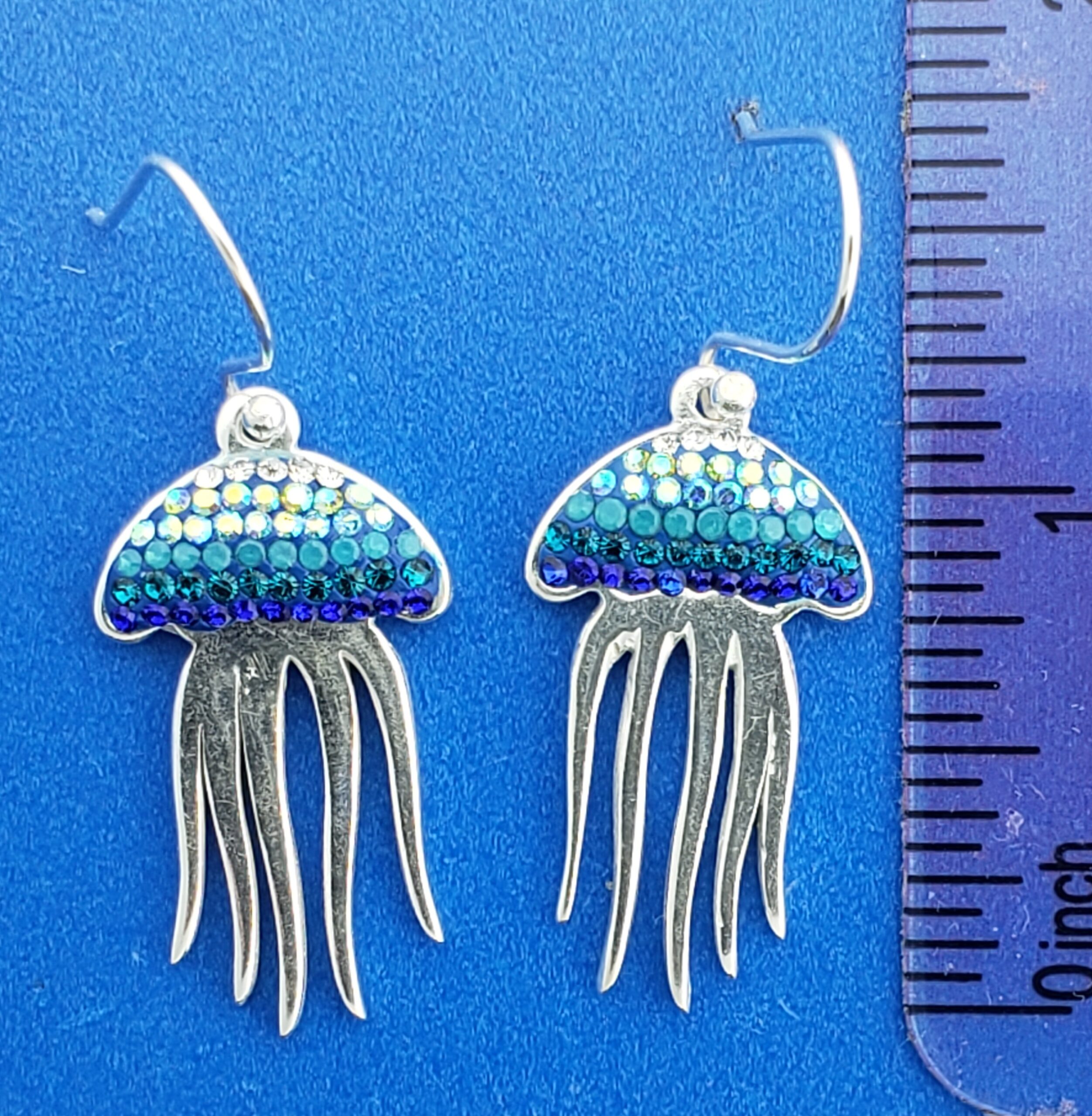 Mosaico Jellyfish Earrings, Sterling Silver 5 Mosaico Jellyfish Earrings, Sterling Silver - Image 5