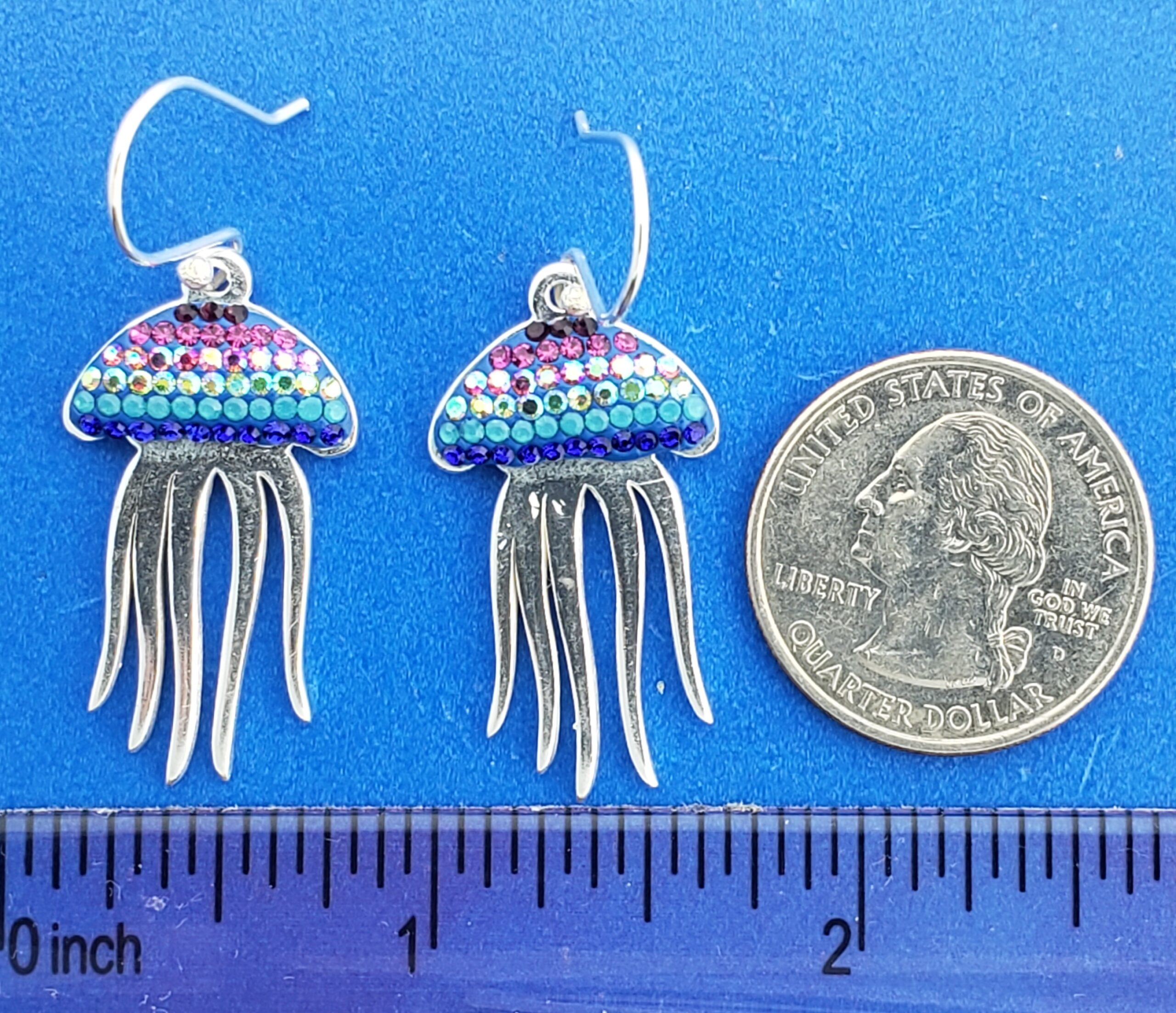 Mosaico Jellyfish Earrings, Sterling Silver 4 Mosaico Jellyfish Earrings, Sterling Silver - Image 4
