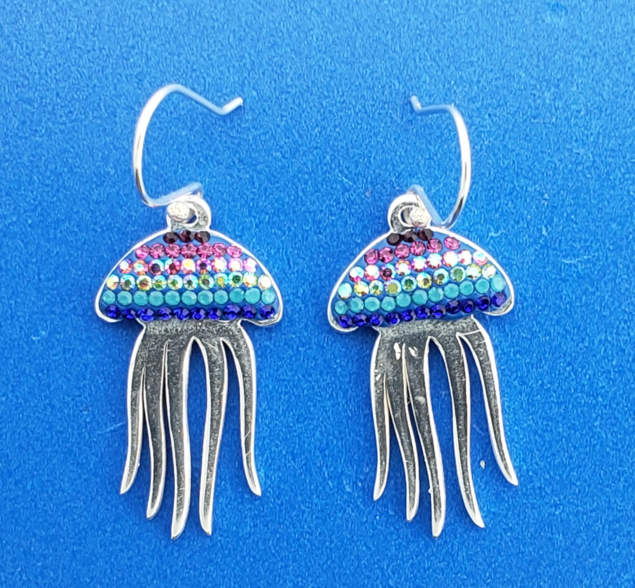 Mosaico Jellyfish Earrings, Sterling Silver 6 Mosaico Jellyfish Earrings, Sterling Silver - Image 6