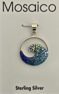 Mosaico Wave Pendant, Sterling Silver