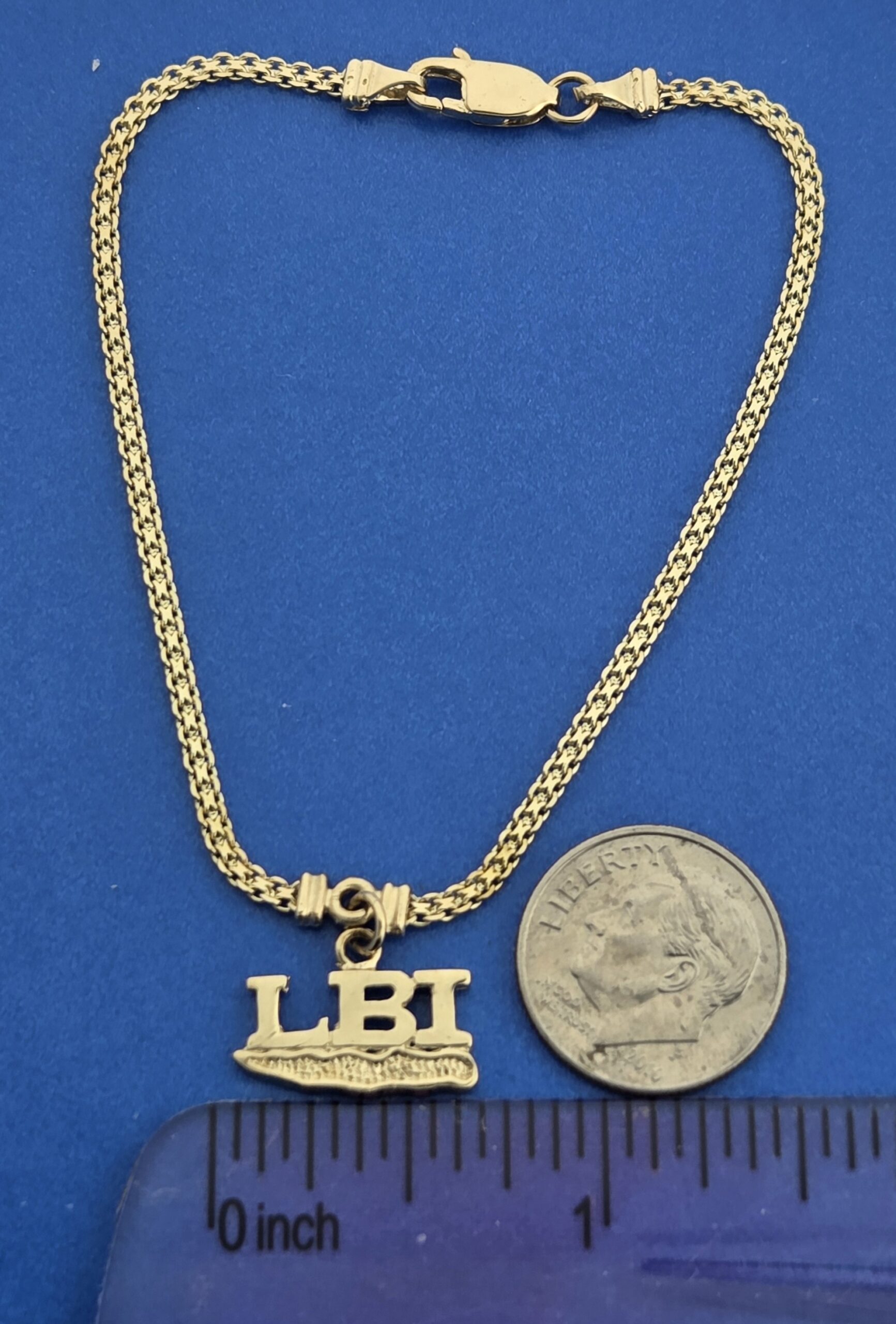 14k LBI Island Anklet & Bracelet, Yellow Gold 2 14k LBI Island Anklet & Bracelet, Yellow Gold - Image 2