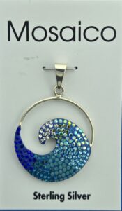 Mosaico Wave Pendant, Sterling Silver