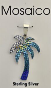 Mosaico Palm Tree Pendant, Sterling Silver