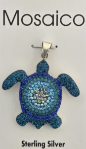 Mosaico Sea Turtle Pendant, Sterling Silver