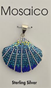 Mosaico Scallop Shell Pendant, Sterling Silver