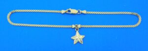 14k dangle starfish anklet