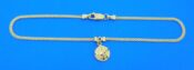 14k sand dollar dangle anklet