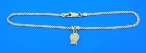 14k dangle scallop shell anklet