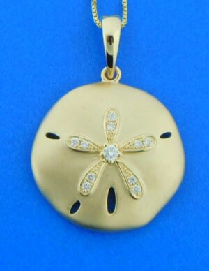 14k alamea diamond sand dollar pendant