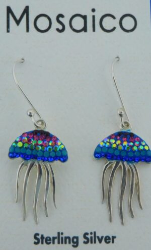 sterling silver and crystal jellyfish earrings