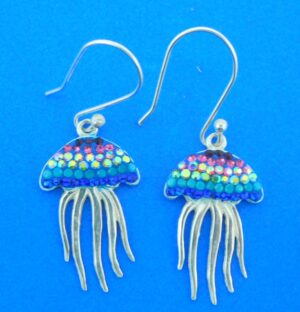 sterling silver and crystal jellyfish earrings