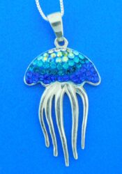 sterling silver & crystal jellyfish pendant