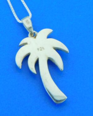 sterling silver crystal palm tree pendant