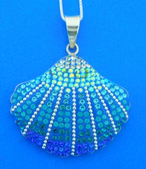 sterling silver shell crystal pendant