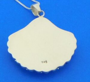 sterling silver shell crystal pendant