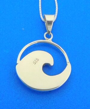 sterling silver crystal wave pendant