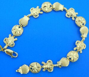 14k sea life bracelet