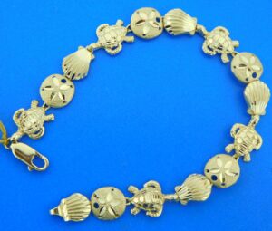 14k sea life bracelet