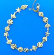 14k multi sea life bracelet