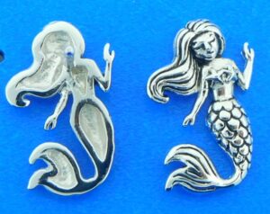 sterling silver mermaid post earrings