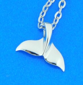 sterling silver whale fluke pendant