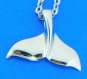 sterling silver whale fluke pendant