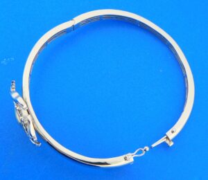 sterling silver & 14k blue crab bangle bracelet