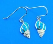 sterling silver conch shell dangle earrings