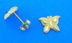 14k butterfly post earrings