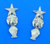 14k white gold sea life starfish sand dollar shell earrings