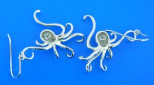 Alamea Octopus Dangle Earrings, Sterling Silver 2 octopus sterling silver dangle earrings