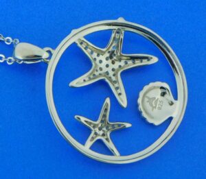 sterling silver starfish seashell pendant