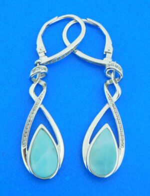 sterling silver larimar fashion dangle earrings