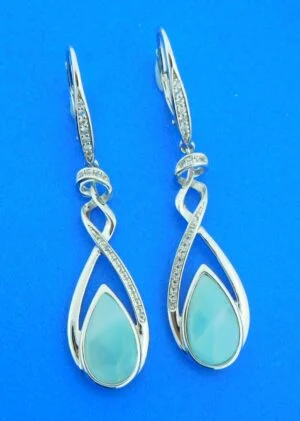 sterling silver larimar fashion dangle earrings