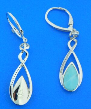 sterling silver larimar fashion dangle earrings