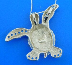 sterling silver & opal sea turtle pendant