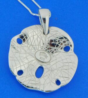 sterling silver sand dollar opal pendant