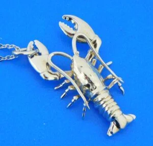 sterling silver lobster 3d pendant