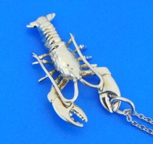 sterling silver lobster 3d pendant