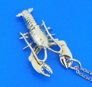 Alamea Lobster Pendant, Sterling Silver 4 sterling silver lobster 3d pendant