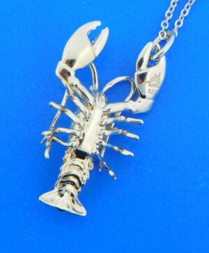 sterling silver lobster 3d pendant