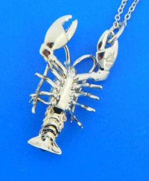 Alamea Lobster Pendant, Sterling Silver 3 sterling silver lobster 3d pendant