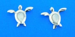 sterling silver turtle mother of pearl earrings