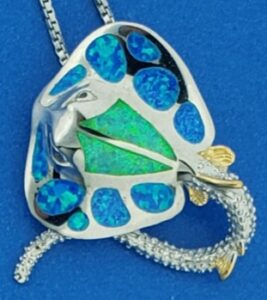 sterling silver & opal stingray pendant