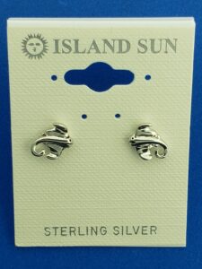 Cownose Stingray Post Earrings, Sterling Silver
