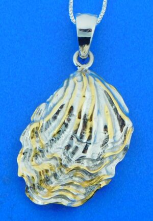 sterling silver oyster shell pendant