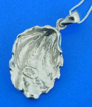 sterling silver oyster shell pendant